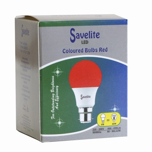 Savelite LED Colored Bulb A55 5W B22 Red