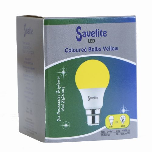 Savelite LED Colored Bulb A55 5W B22 Yellow