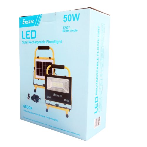 Ensave LED Solar Rechargeable Floodlight 50W