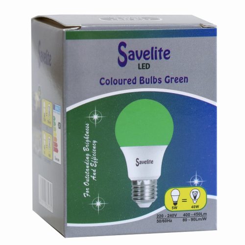 Savelite LED Colored Bulb A55 5W B22 Green