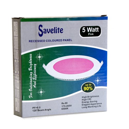 Savelite Recessed Coloured Panel 5Watt Pink